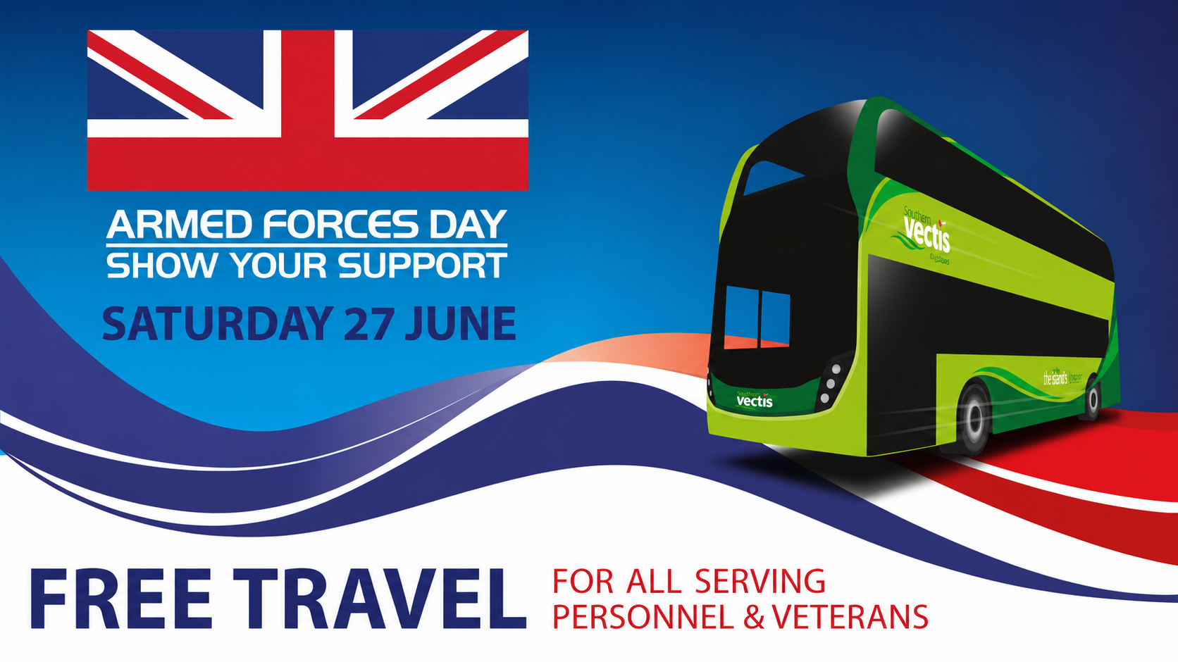 Armed Forces Day Saturday 27th June. Free Travel for Serving Personnel and Veterans