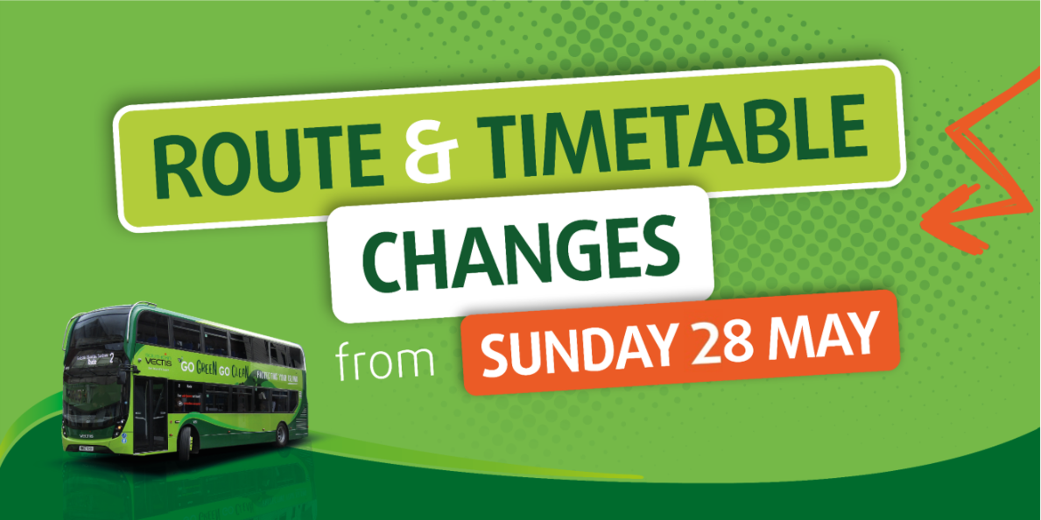 route and timetable changes from sunday 28 may