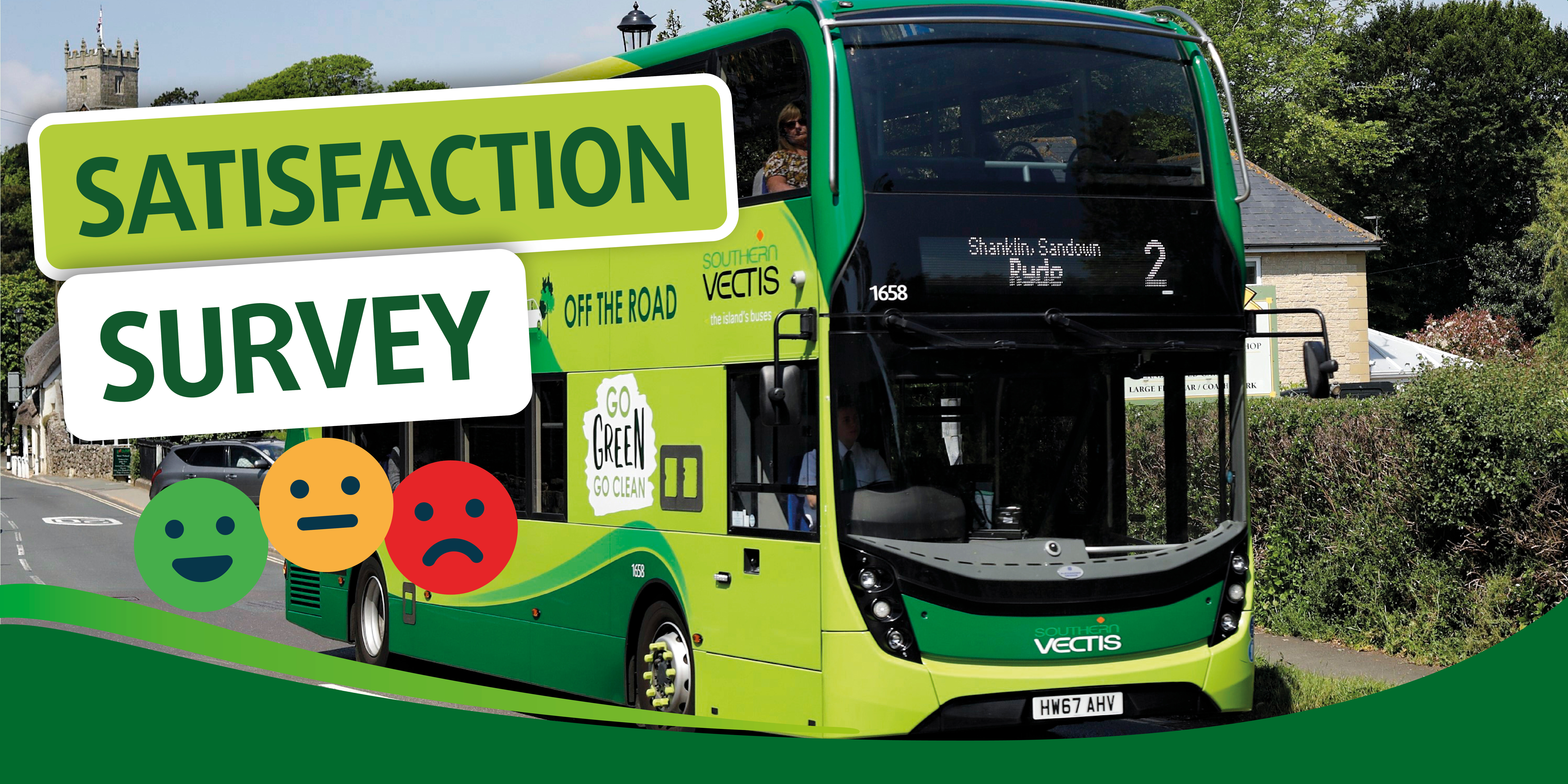Satisfaction survey and bus image