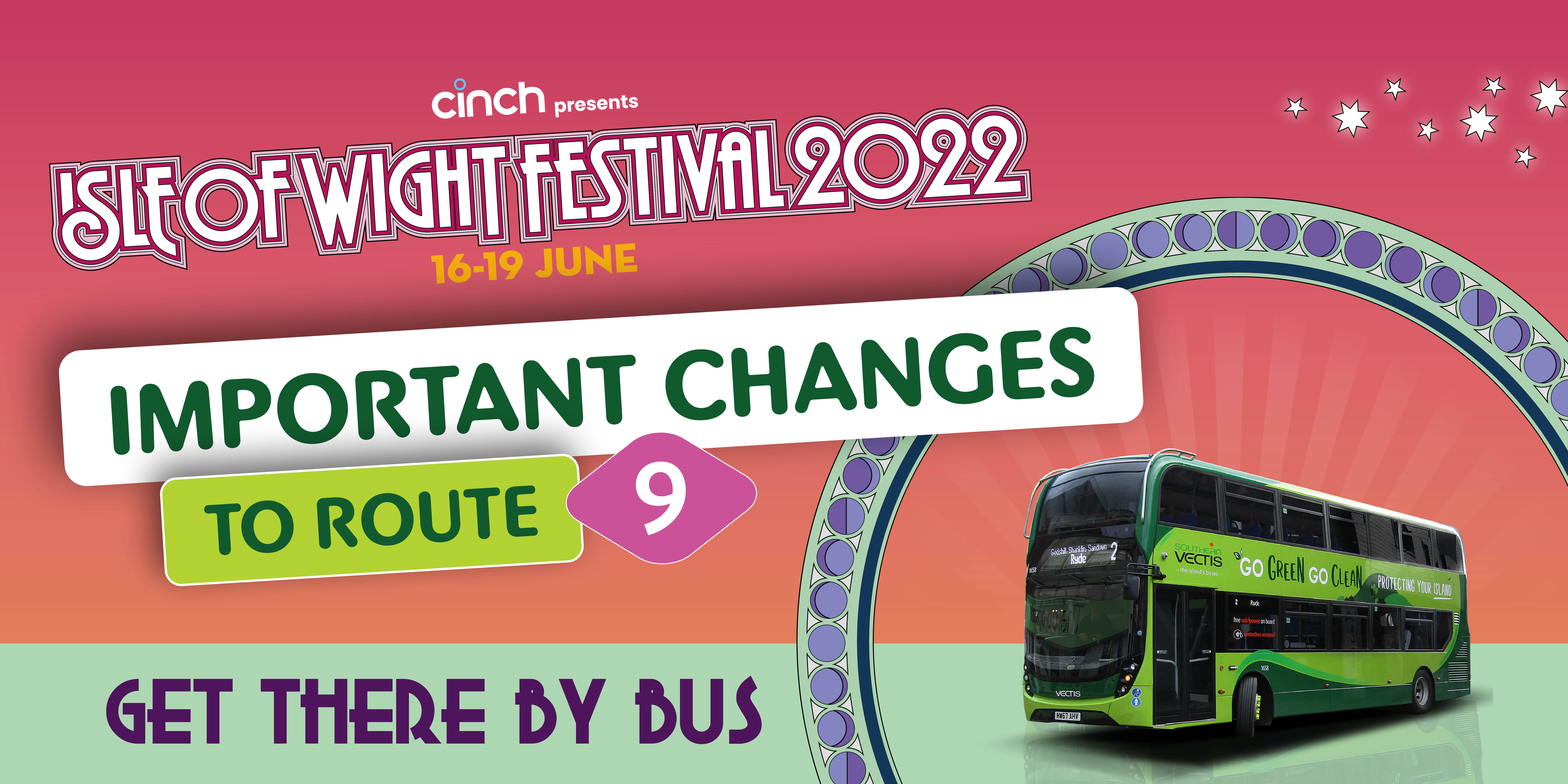 Important Changes to route 9 during The Isle of Wight Festival