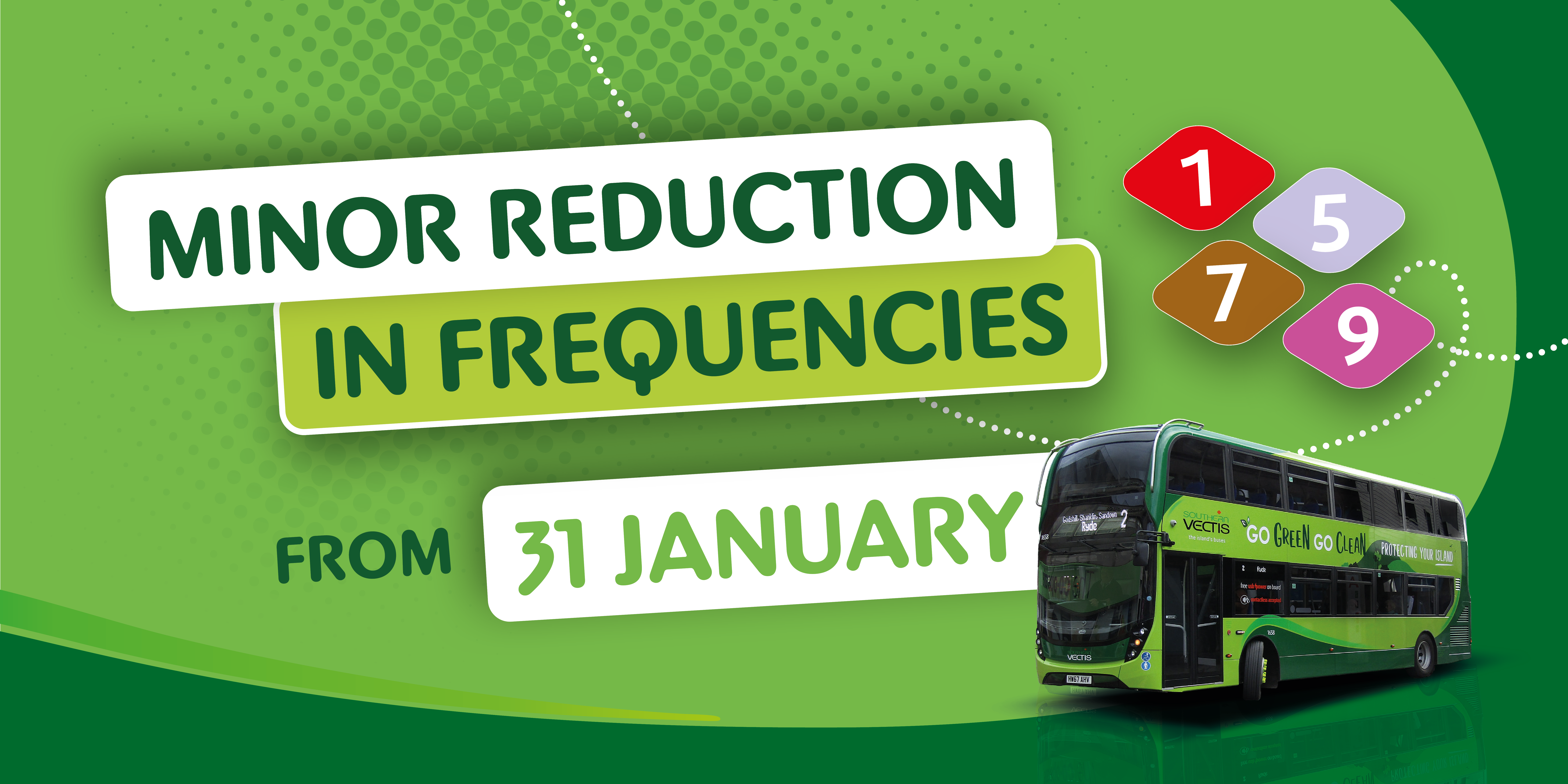 Minor Reduction in frequencies from 31st January and image of bus 