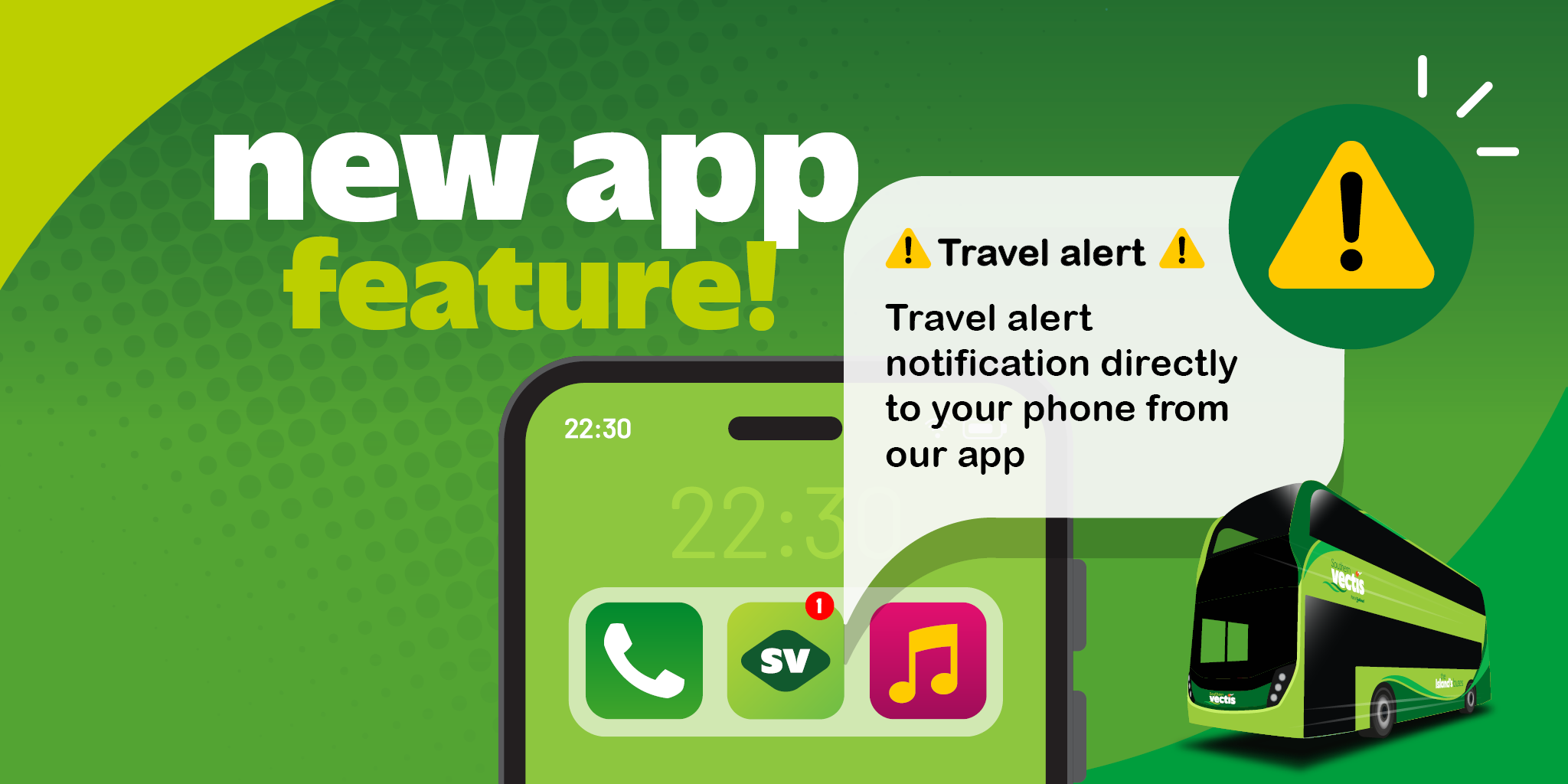 new app feature - phone with a travel alert coming out