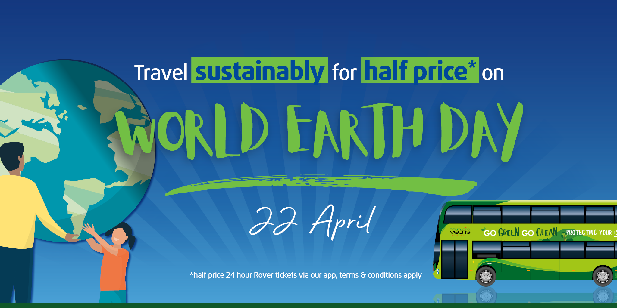 travel sustainably for half price on world earth day 22 april