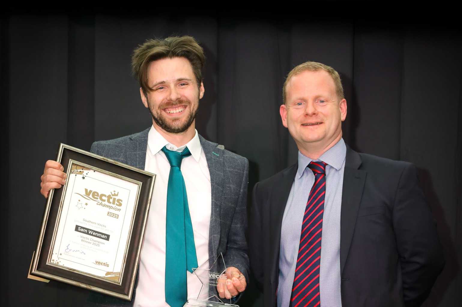 two people with award