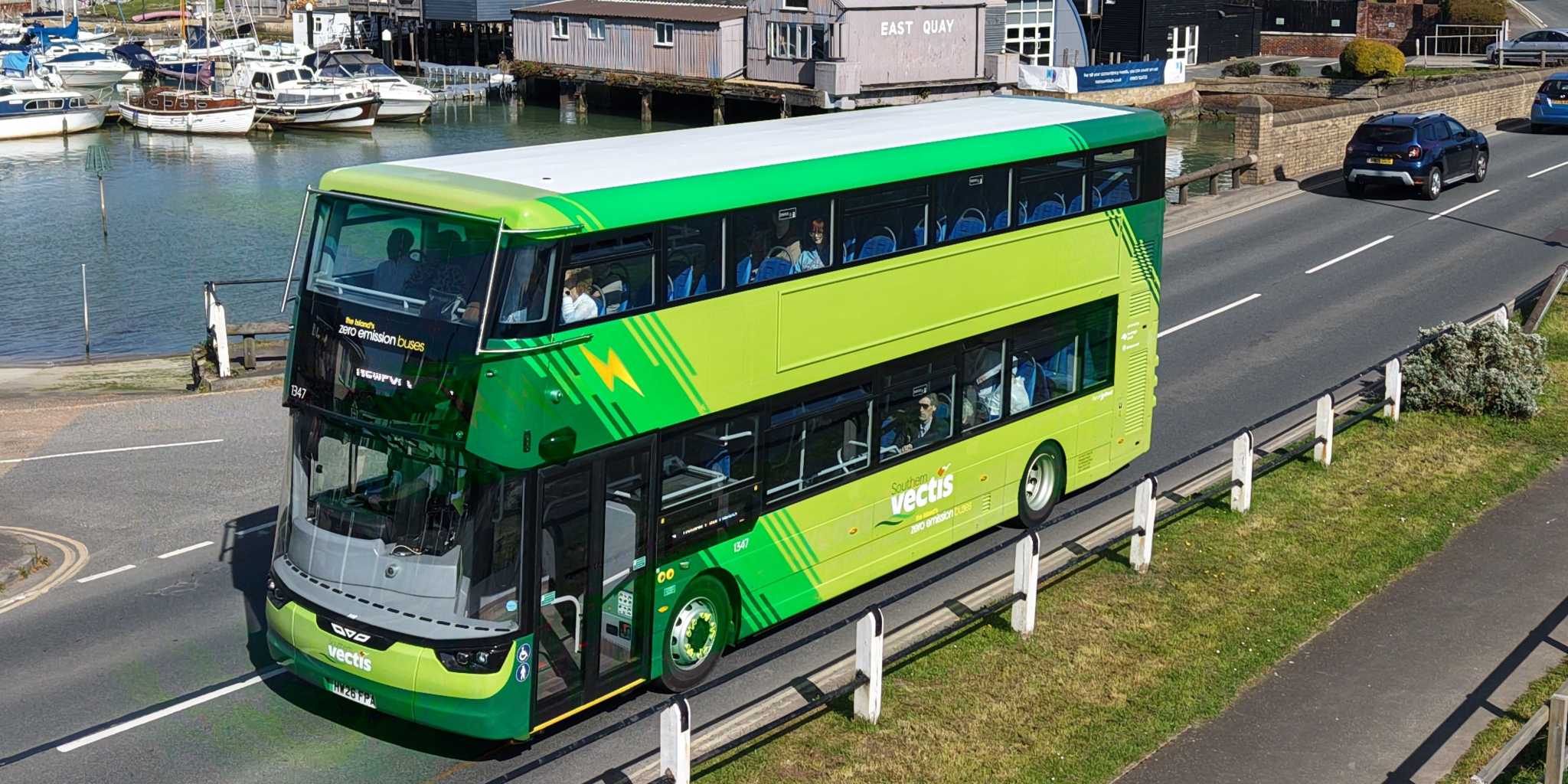 electric bus on road