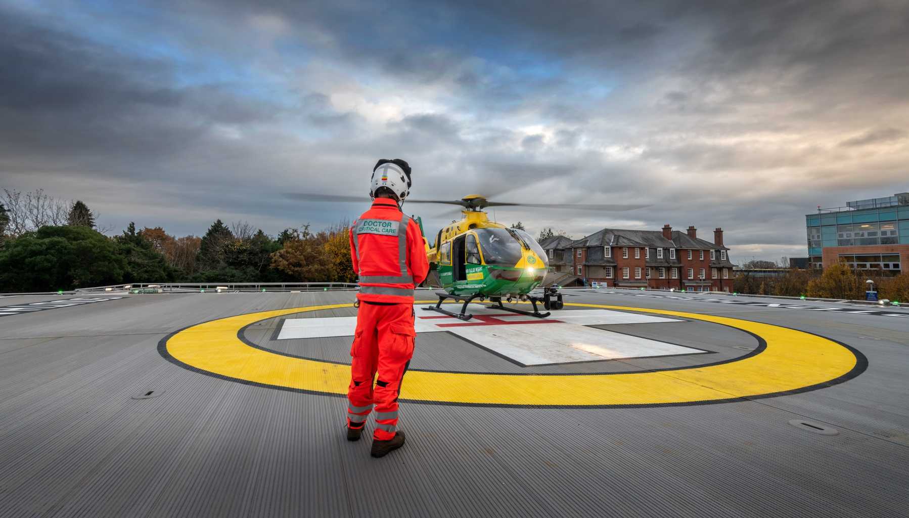 air ambulance on helipad