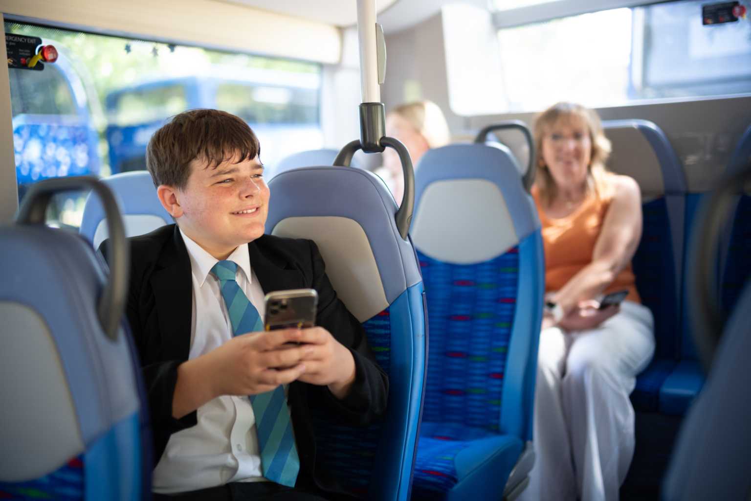young person on bus
